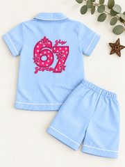 Six Seven Blue Stripe Pajama Set