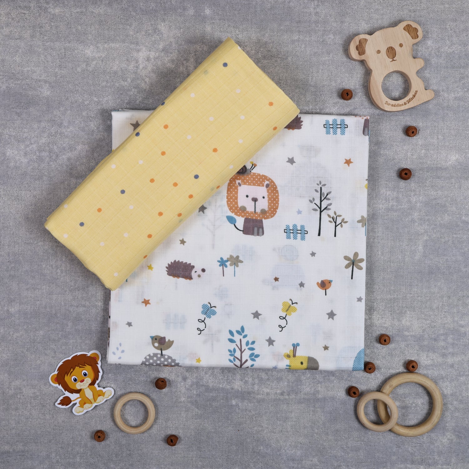 Jungle Fun & Polkas Swaddles Set of 2
