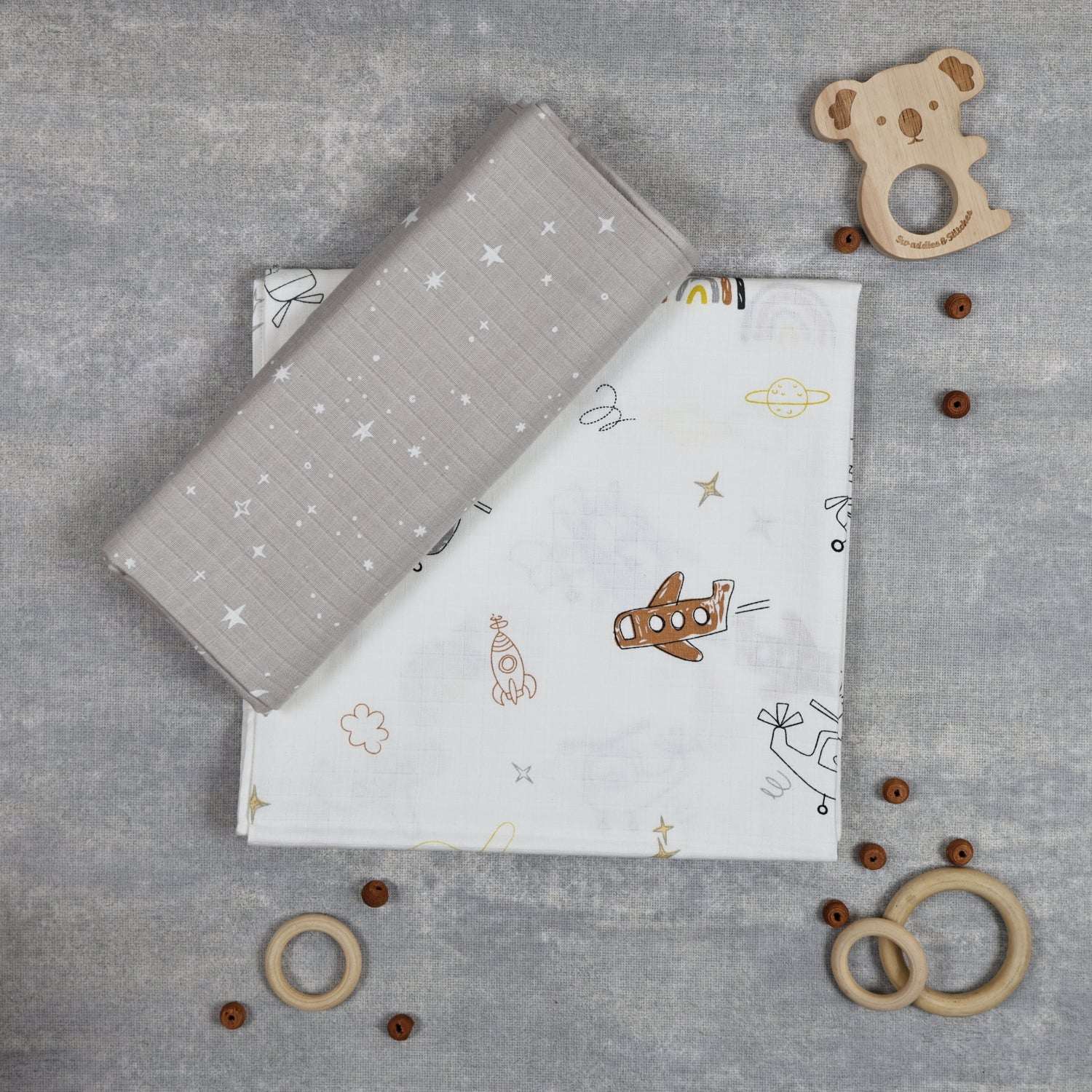 High up in the Sky Swaddles Set of 2