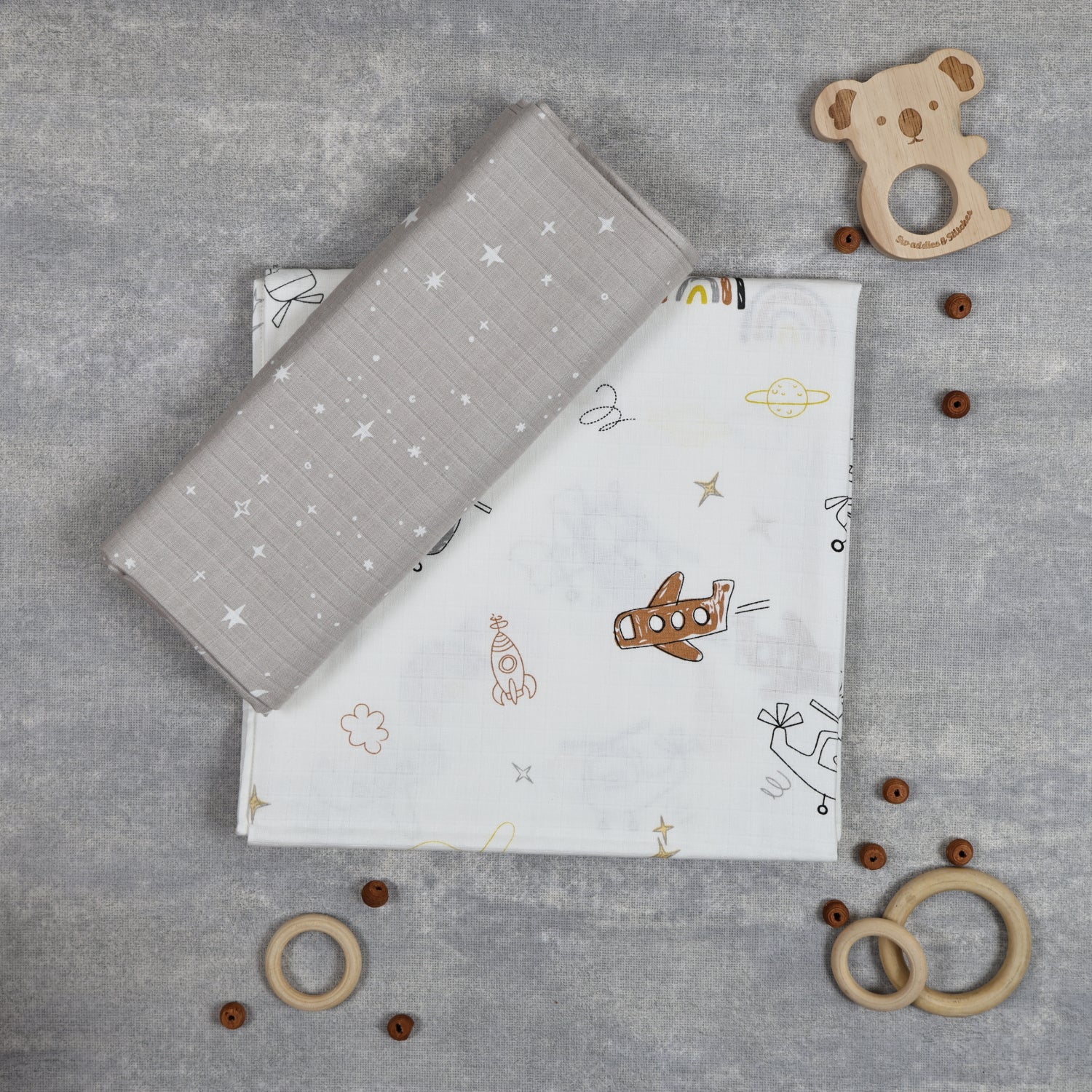 High up in the Sky Swaddles Set of 2