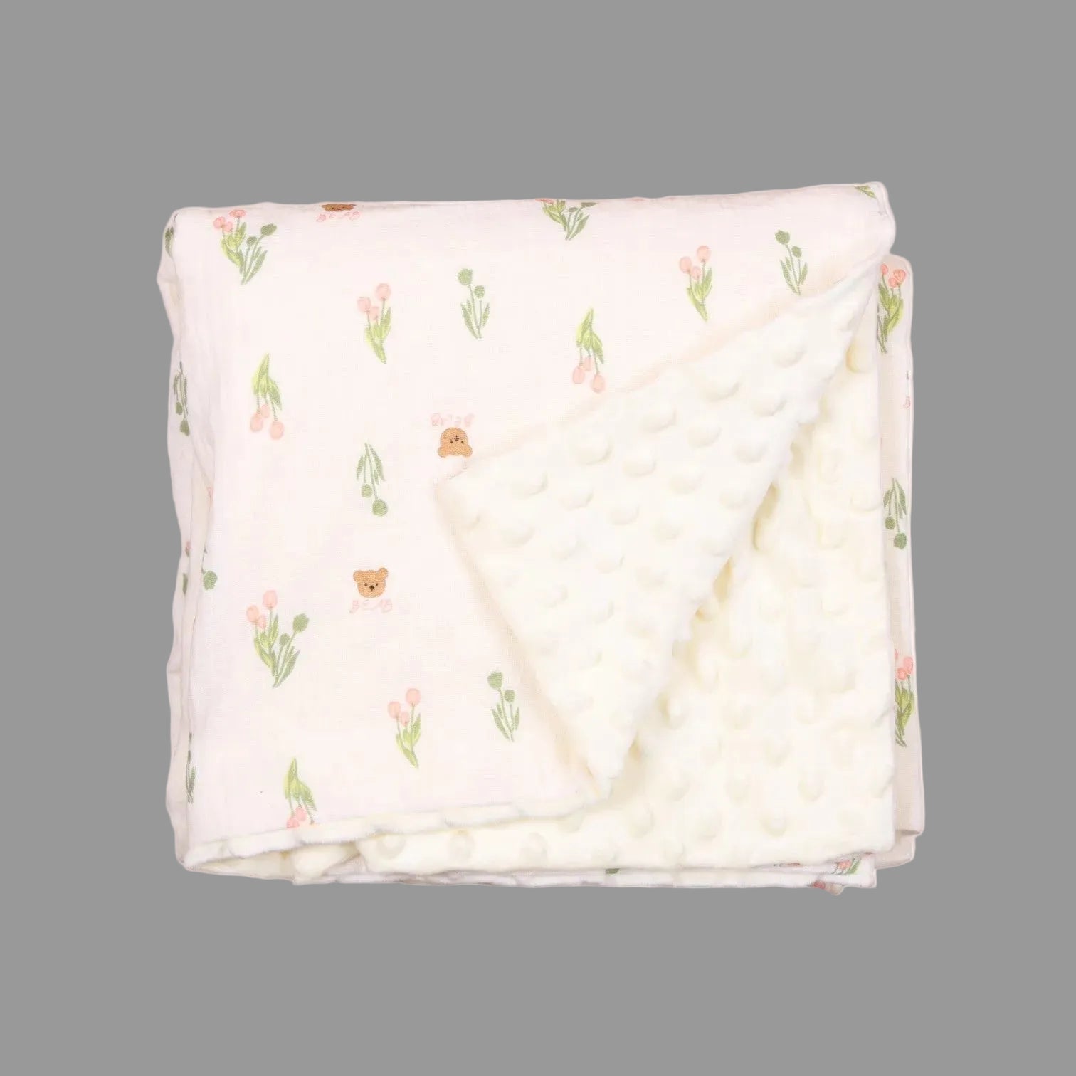 Tulips & Bears Fleece Blanket