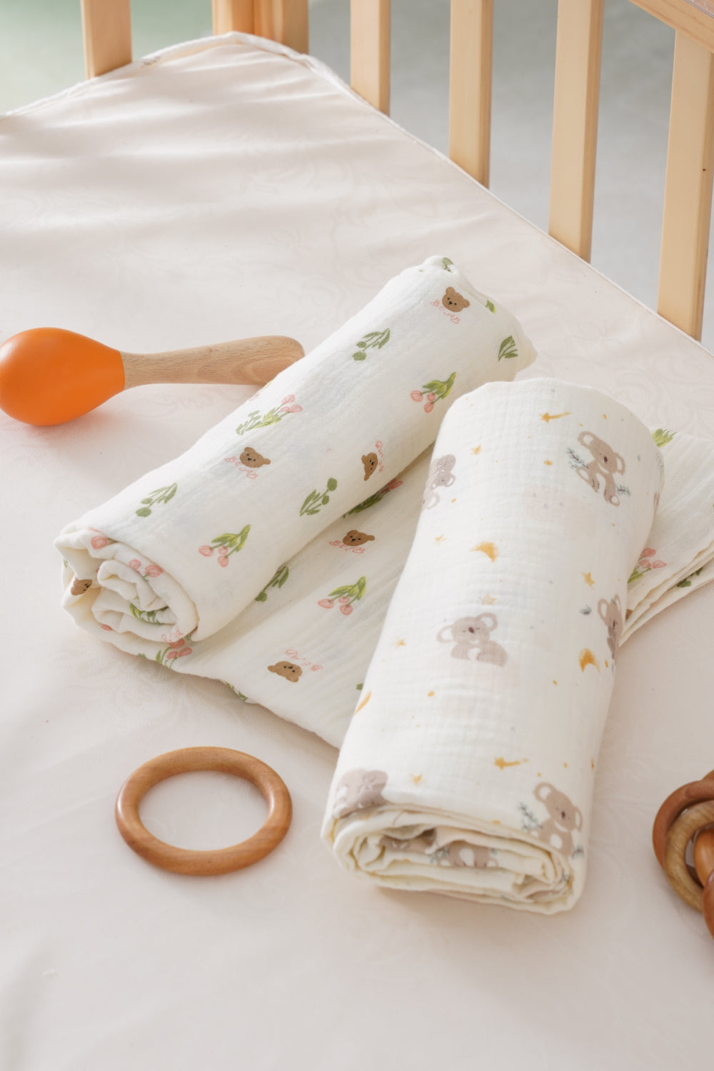 Tulips & Koalas Swaddles Set of 2