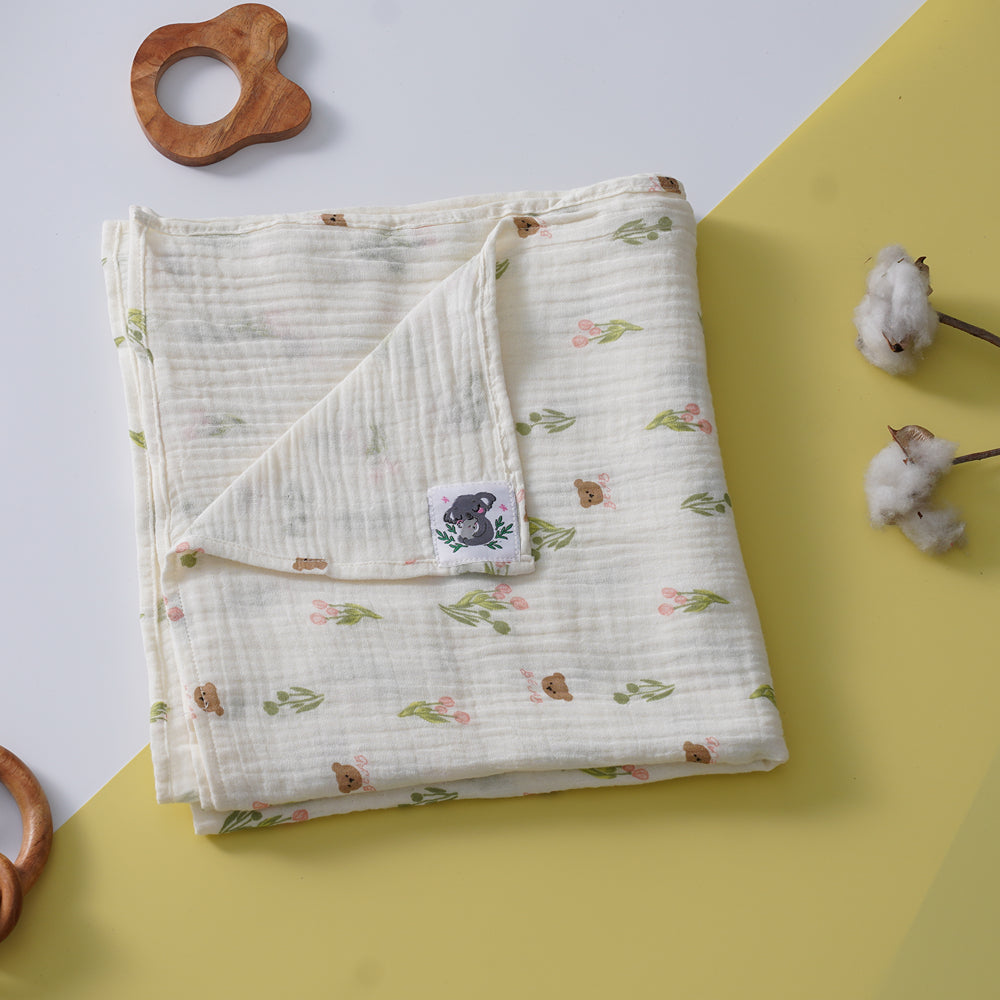 Tulips & Bear Swaddle