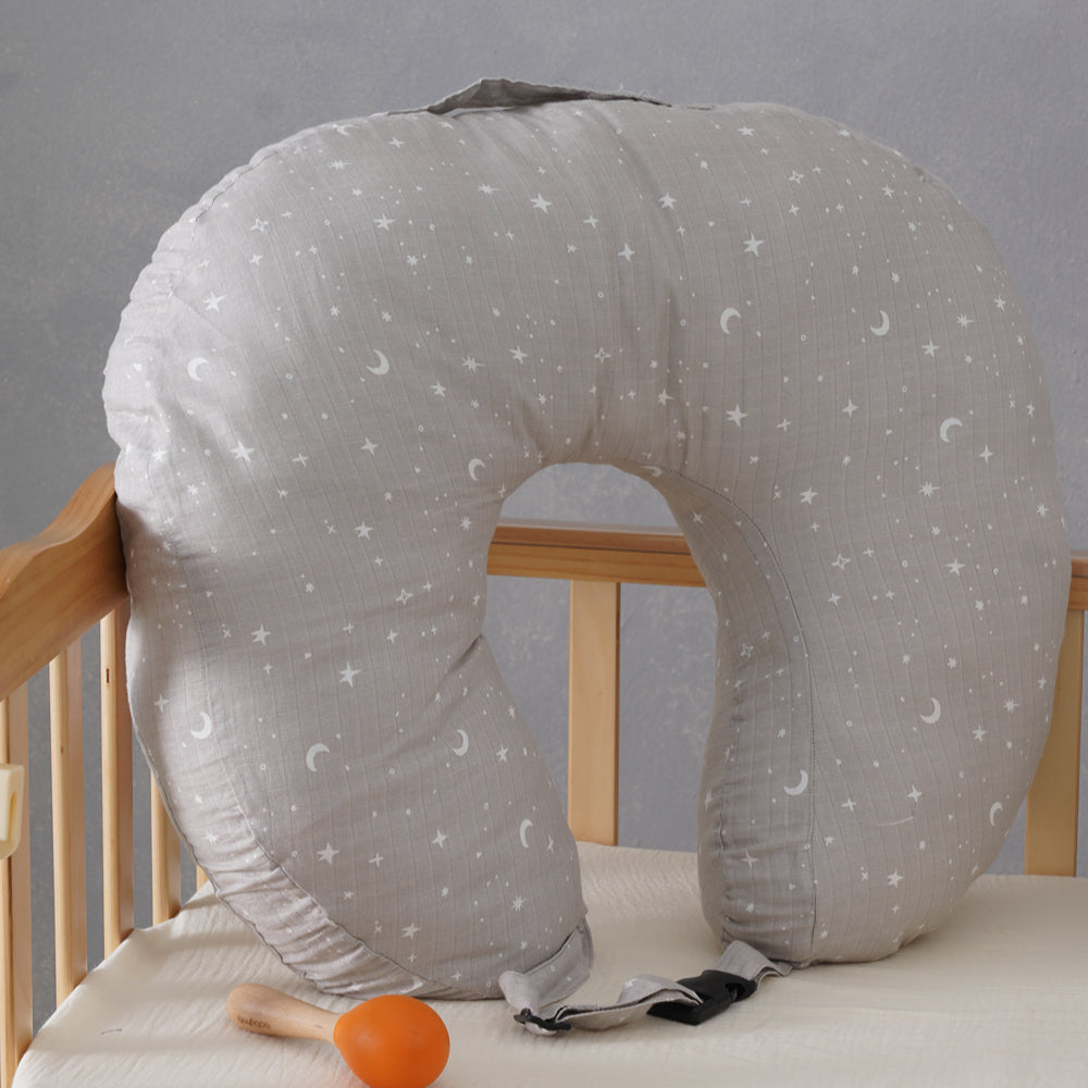 Grey Stars Feeding Pillow