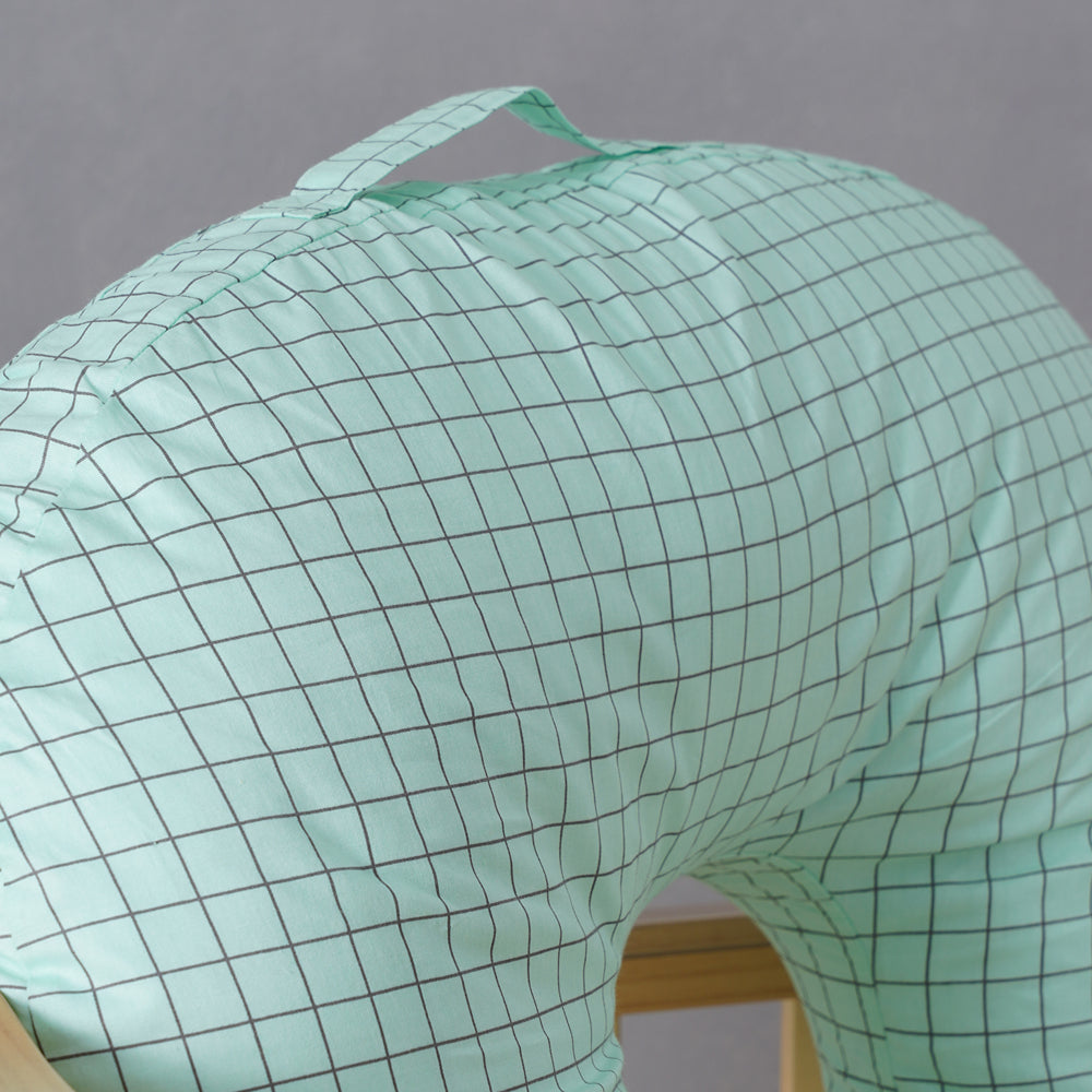 Checkered Green Feeding Pillow Cover