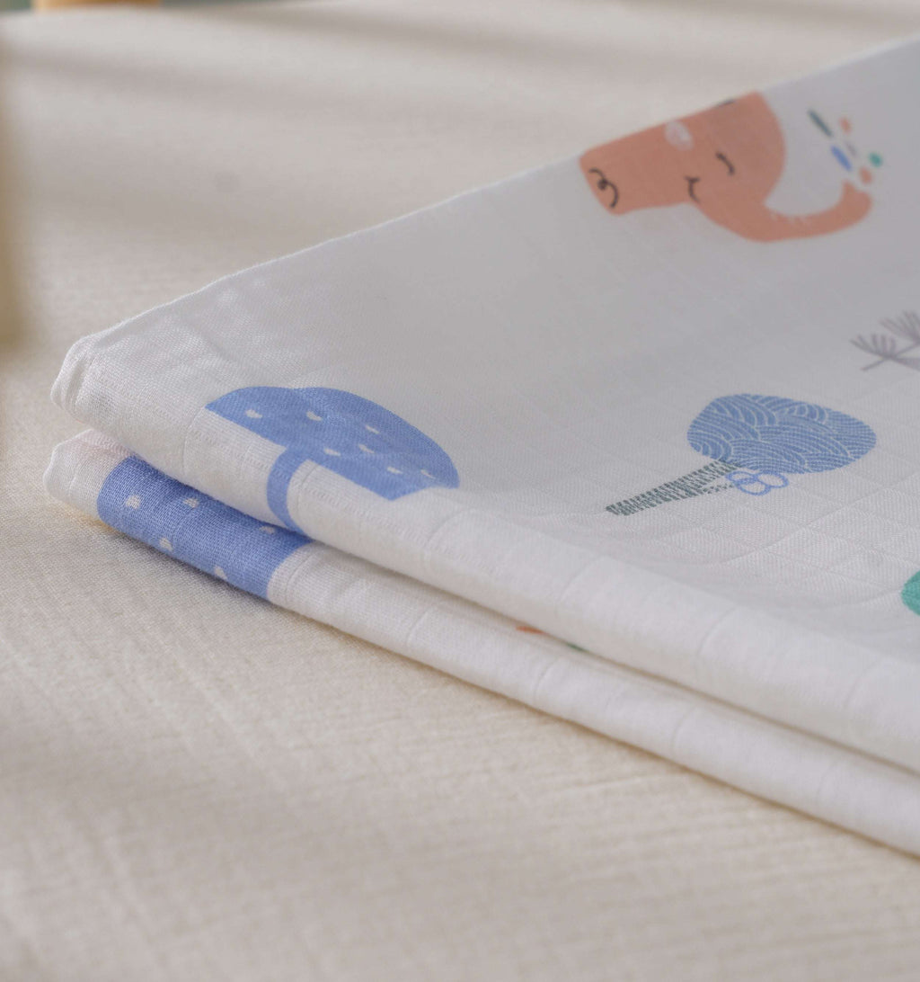 Elephants & Rainbows Muslin Dohar