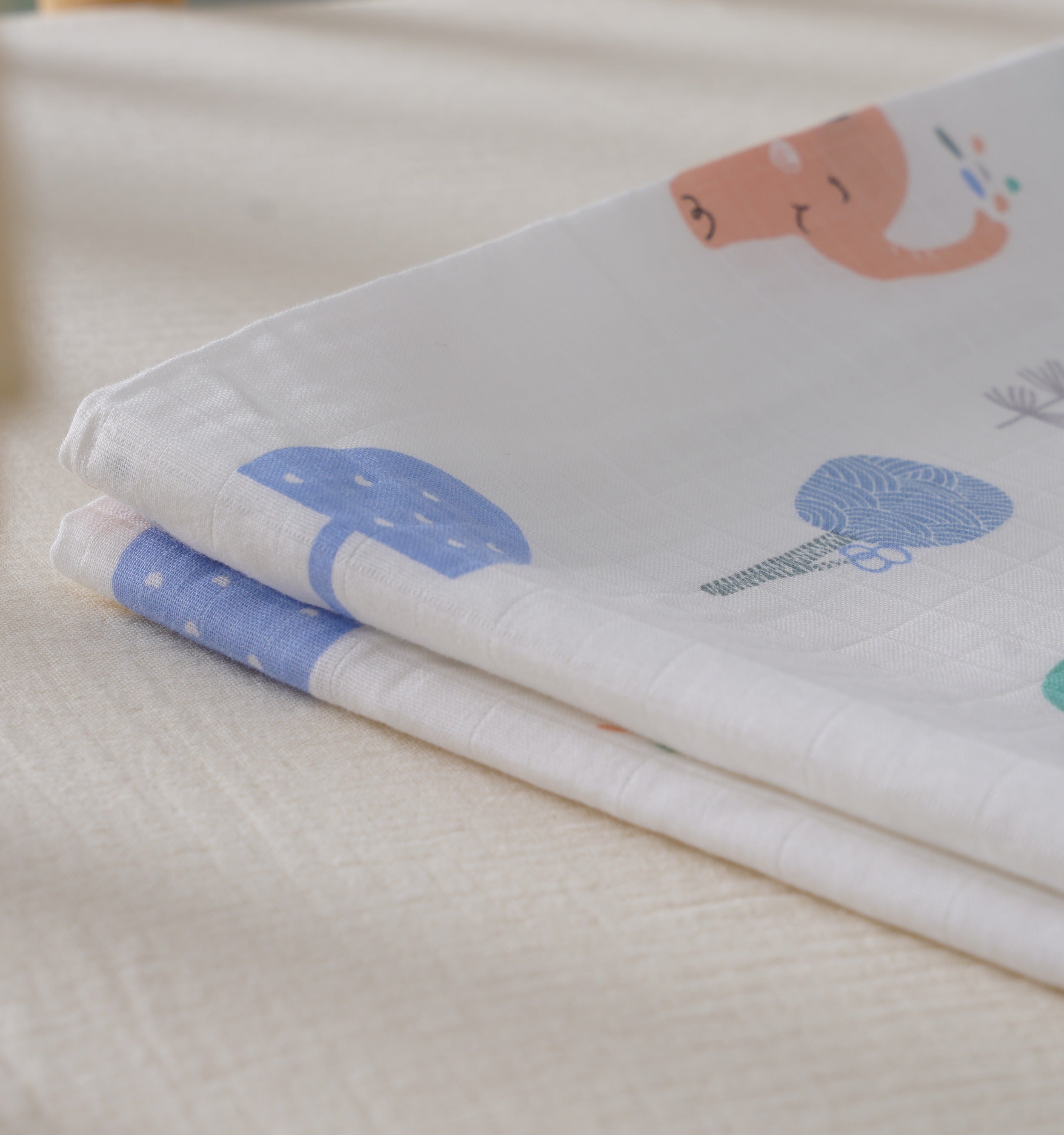 Elephants & Rainbows Muslin Dohar