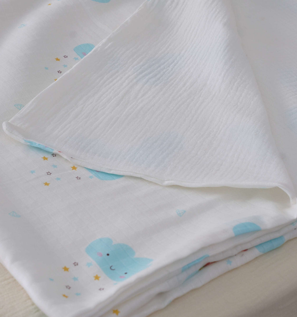 Little Blue Clouds Muslin Dohar