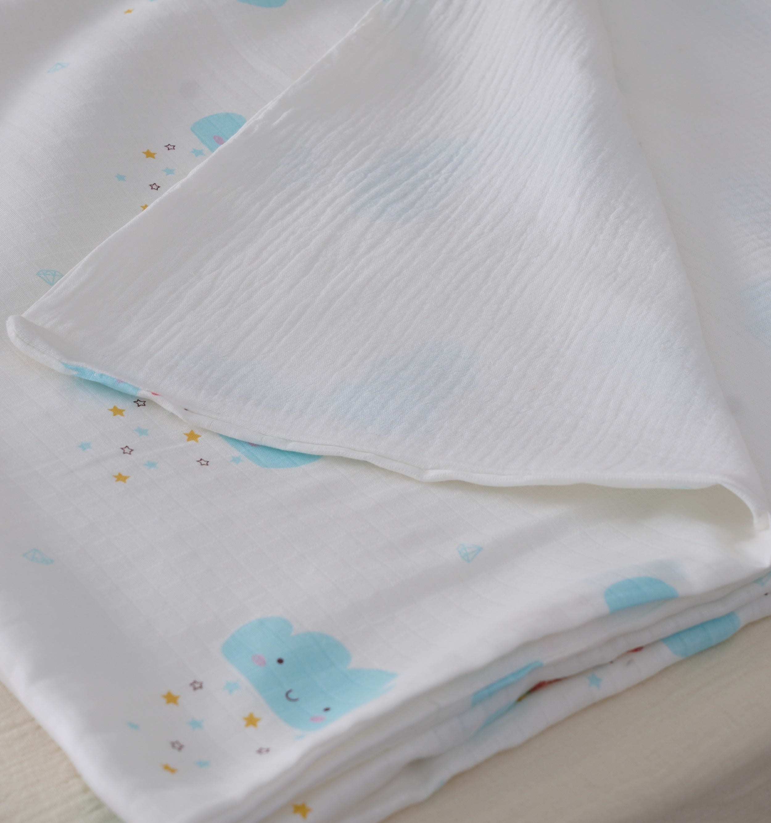 Little Blue Clouds Muslin Dohar
