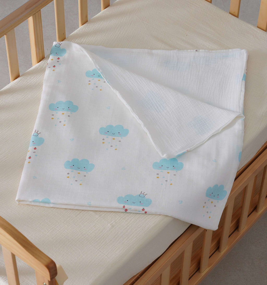 Little Blue Clouds Muslin Dohar