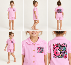 Six Seven Pink Stripe Pajama Set