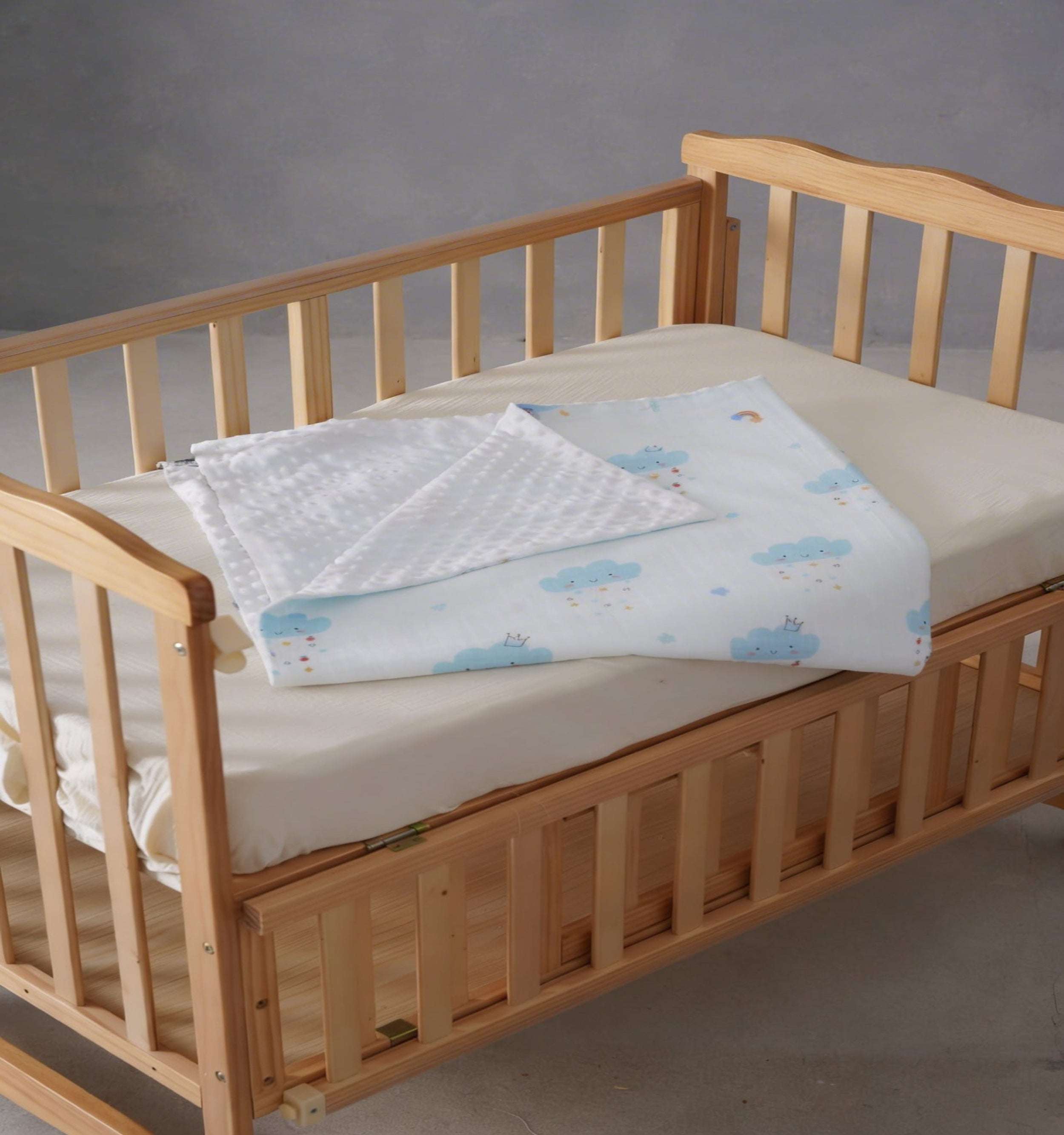Little Blue Clouds  Fleece Blanket