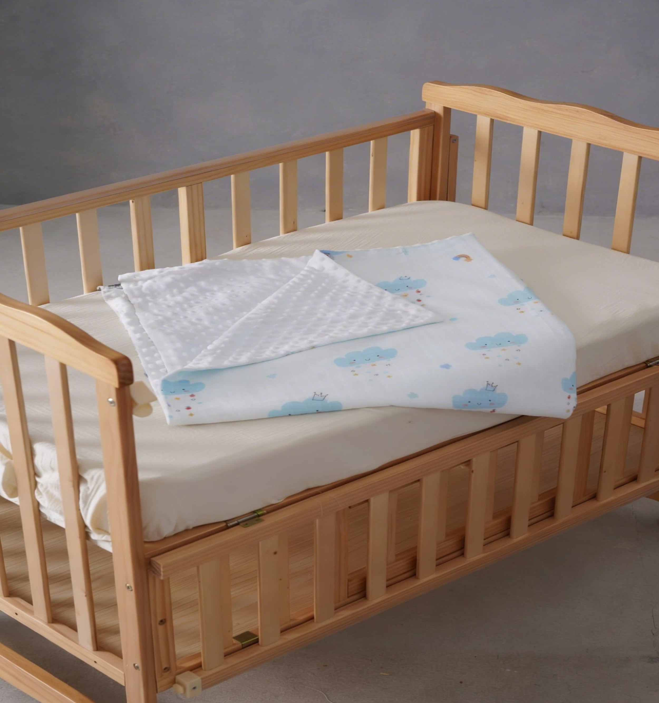 Little Blue Clouds  Fleece Blanket