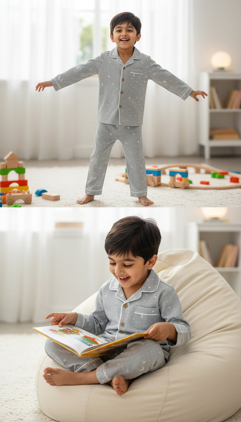 Starry Grey Sky Pajama Set