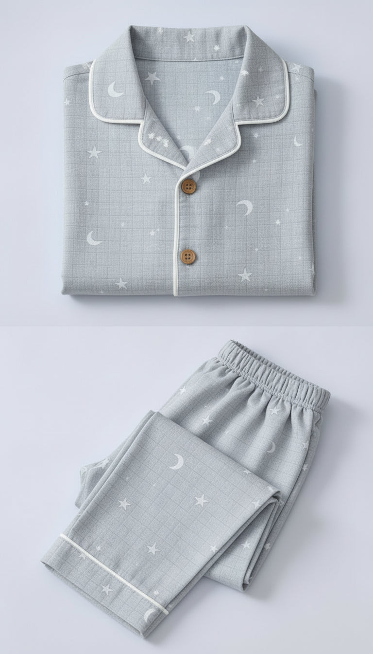 Starry Grey Sky Pajama Set