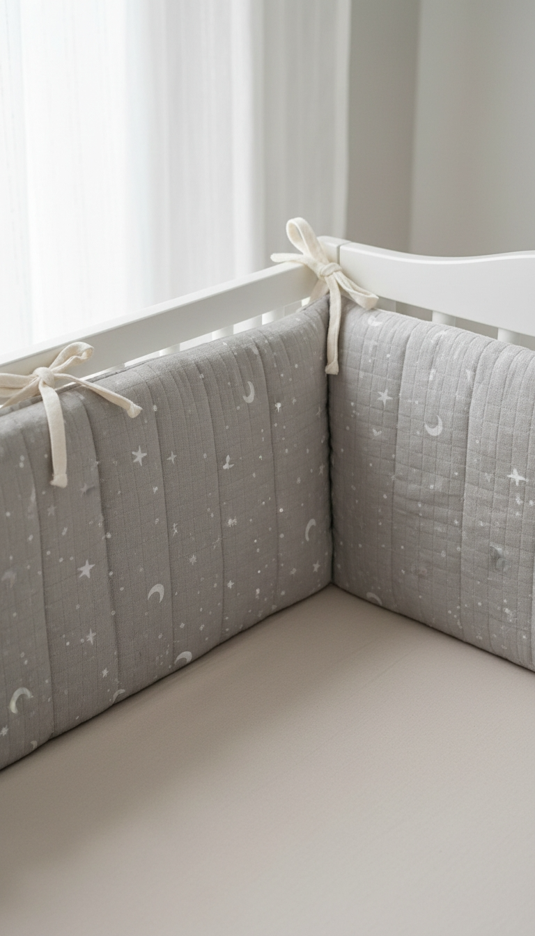 Starry Grey Sky Cot Bumpers